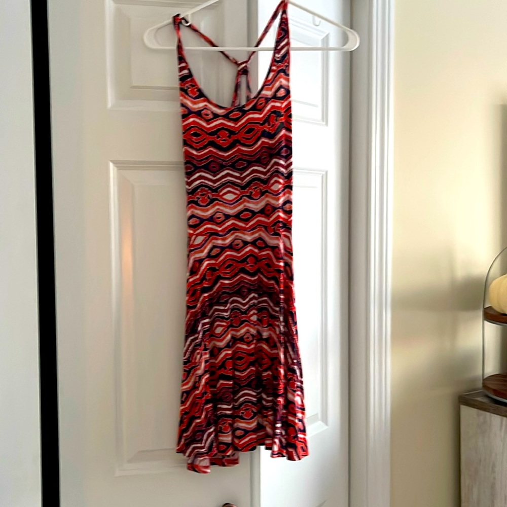 Colorful Aztec like print sun dress